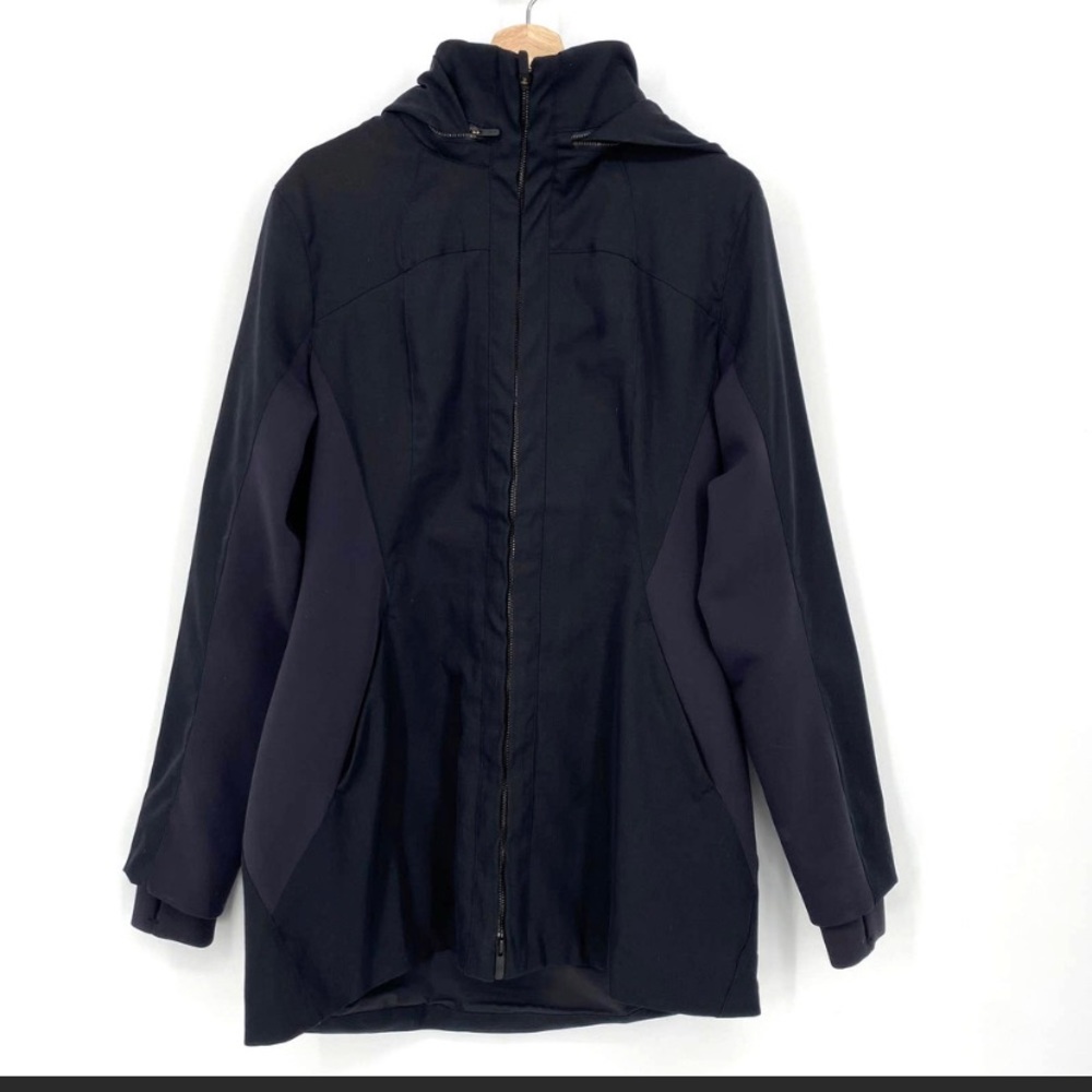 Lululemon Black Long Sleeve Full Zip Hoodie Raincoat Jacket Size 12